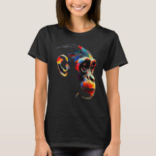 Monkey Zoo Colourful Monkey Face Polygon Animal Mo T-Shirt