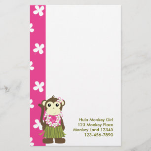 monkeyflowers2, girlmonkeytrop, Hula Monkey Gir... Stationery
