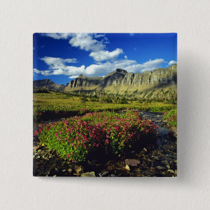 Monkeyflowers at Logan Pass in Glacier National 15 Cm Square Badge