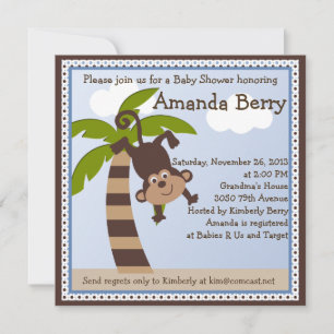 Monkeying Around/Monkey Baby Shower Invitation