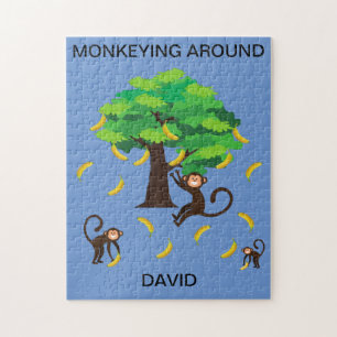 "Monkeying Around" puzzle for kids with name.