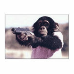 Monkeypistolnewone Standing Photo Sculpture<br><div class="desc">Watch out they will turn on you when you least expect it,  darn monkeys! Raise awareness with your very own monkey stickup photo sculpture</div>