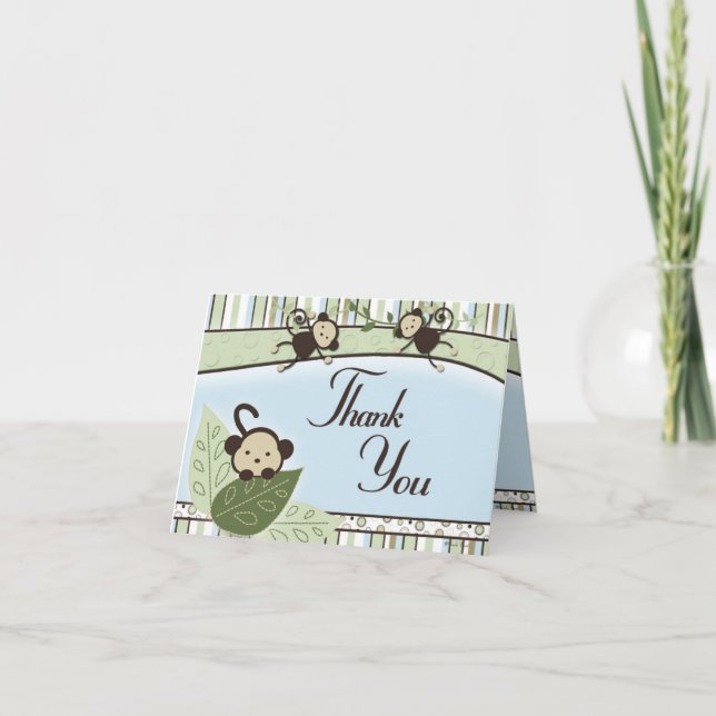 Monkeys and Thank You Card (Front)