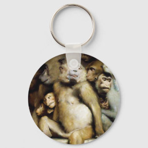 Monkeys as Judges of Art (Detail) Key Ring