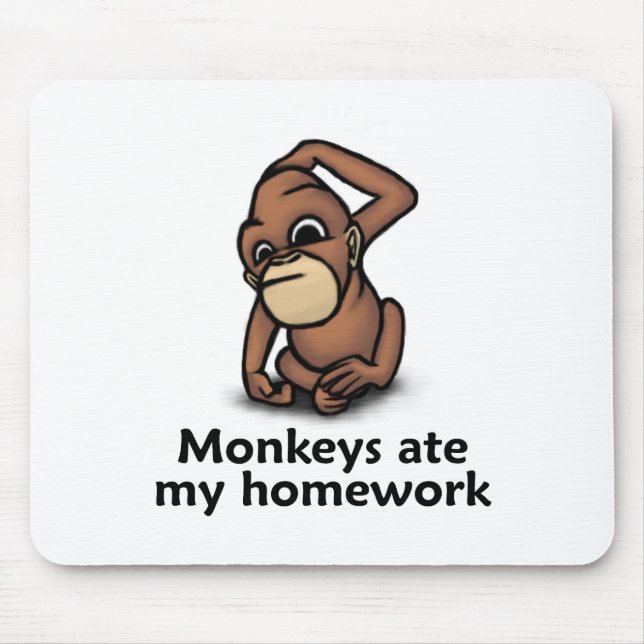 Monkeys ate my Homework Mouse Mat (Front)
