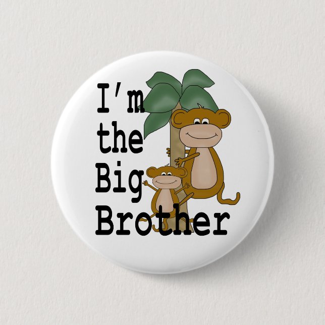 Monkeys Big Brother 6 Cm Round Badge (Front)