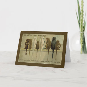 Monkeys Business Birthday From Group, Humour Card