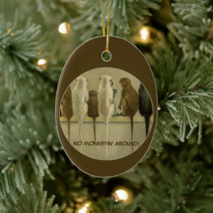 Monkeys Business Birthday From Group Personalised Ceramic Tree Decoration