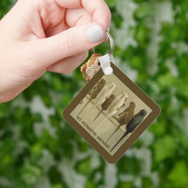 Monkeys Business Birthday From Group Personalised Key Ring (Hand)
