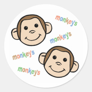 Monkeys Classic Round Sticker