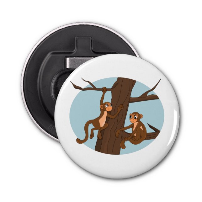 Monkeys climbing the tree bottle opener (Front)