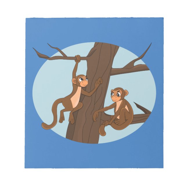 Monkeys climbing the tree cartoon notepad (Front)