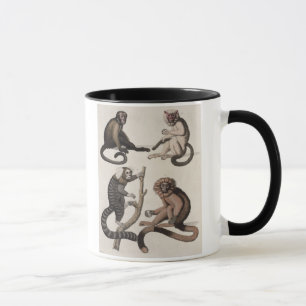 Monkeys (colour litho) mug