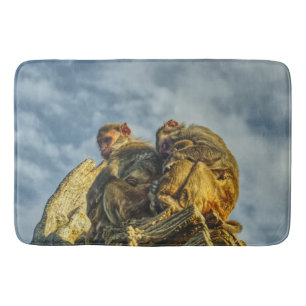 Monkeys Cuddling Bath Mat