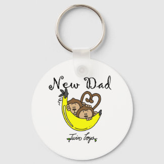 Monkeys Dad of Twin Boys Tshirts and Gifts Key Ring