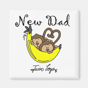 Monkeys Dad of Twin Boys Tshirts and Gifts Magnet
