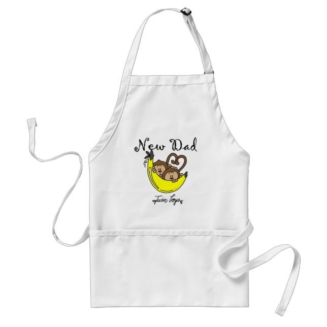 Monkeys Dad of Twin Boys Tshirts and Gifts Standard Apron (Front)