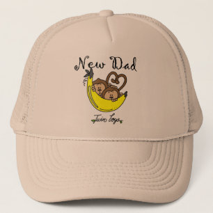 Monkeys Dad of Twin Boys Tshirts and Gifts Trucker Hat