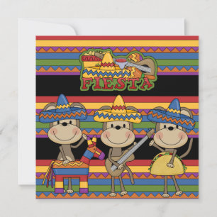Monkeys Fiesta Customised  Birthday Invitations
