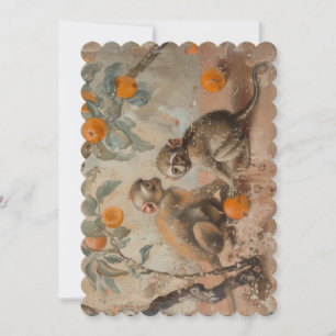Monkeys - Flat Invitation size: 12.7 cm x 17.8 cm