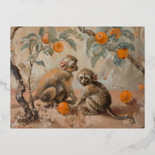 Monkeys - Foil Postcards
