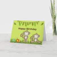 Monkeys Hanging Around In The Jungle Birthday