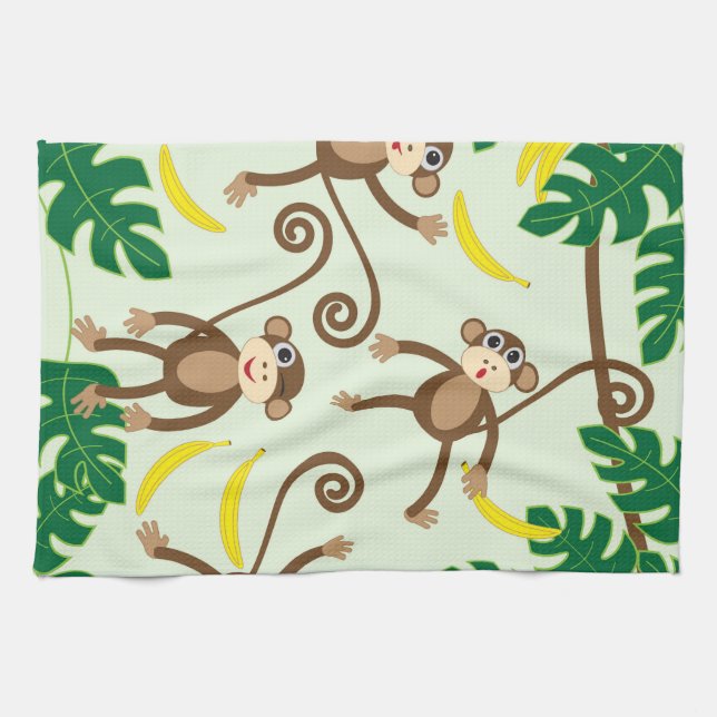 Monkeys Hanging Out Tea Towel (Horizontal)