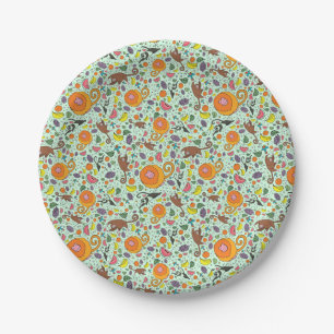 Monkeys in Green Paper Plate