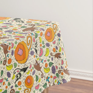 Monkeys in Yellow Tablecloth