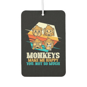 Monkeys Make Me Happy Car Air Freshener