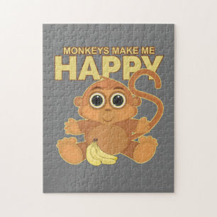 Monkeys Make Me Happy Jigsaw Puzzle