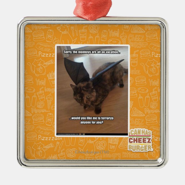 Monkeys on vacation metal tree decoration (Front)