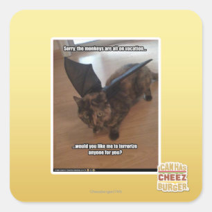 Monkeys on vacation square sticker