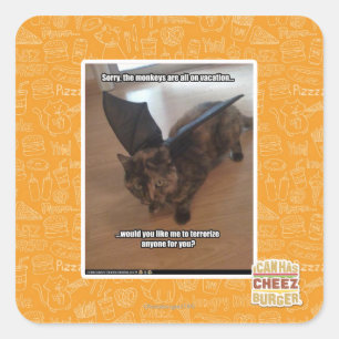 Monkeys on vacation square sticker