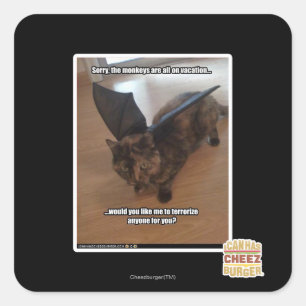 Monkeys on vacation square sticker