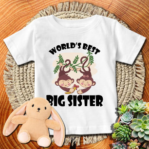 Monkeys on Vine World's Best Big Sister Baby T-Shirt