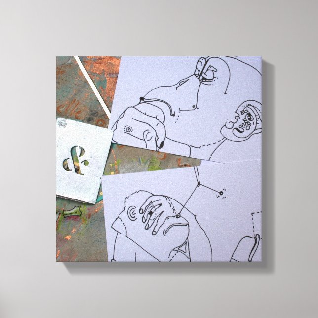 Monkeys thinking about New Year's resolutions C Canvas Print (Front)