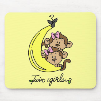 Monkeys Twin Girls T-shirts and Gifts Mouse Mat