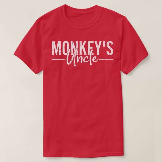 Monkeys Uncle Funny Monkeys Animal Lover   - 1  T-Shirt (Design Front)