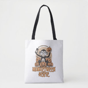 Monkeyween Selfie - Vintage Halloween Tote Bag