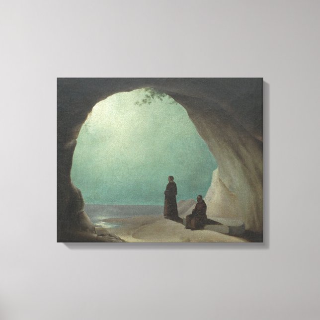 Monks in a Grotto (by Carl Blechen) Canvas Print (Front)