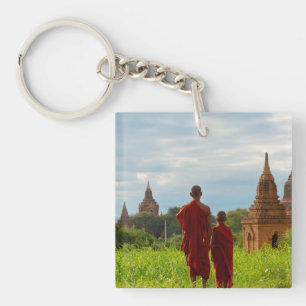 Monks with Ancient Temples Key Ring