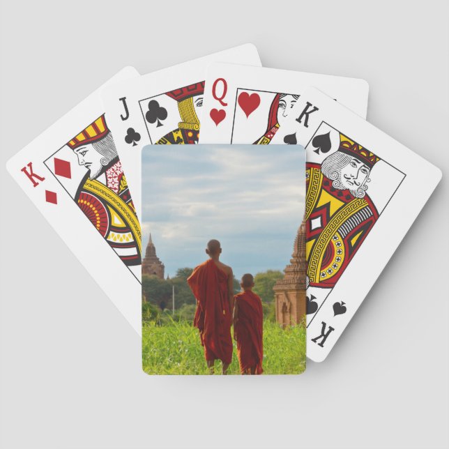 Monks with Ancient Temples Playing Cards (Back)