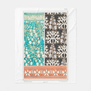 Monkshood wolfsbane plant art nouveau verneuil fleece blanket