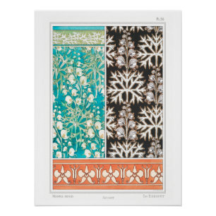 Monkshood wolfsbane plant art nouveau verneuil poster