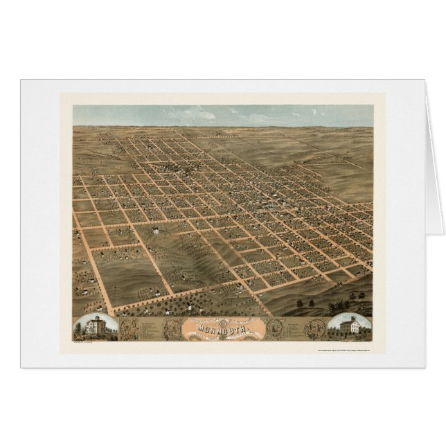 Monmouth, IL Panoramic Map - 1869 (Front Horizontal)