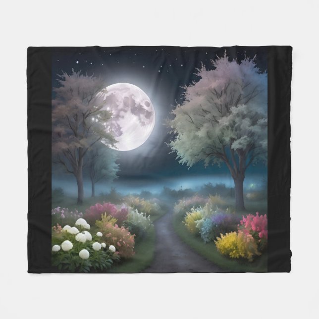 Monnlight Midnight 1 Fleece Blanket (Front (Horizontal))
