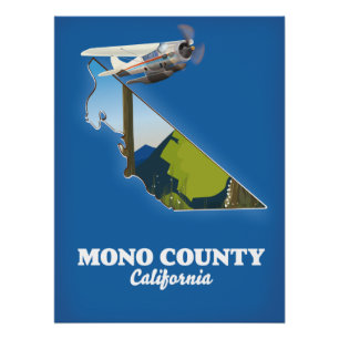 Mono County California map Poster