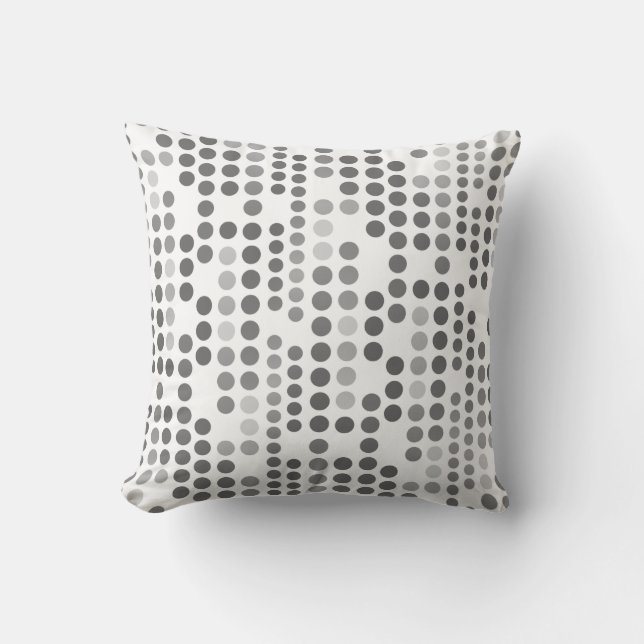 Mono dot matrix white grey pillow (Front)