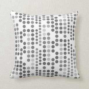 Mono dot matrix white grey pillow